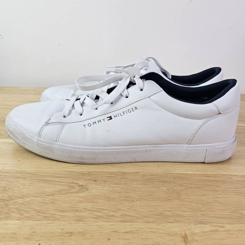 Tommy Hilfiger Mens TMRIBBY Ribby‎ US 11 Preppy Nautical White Sneakers Casual